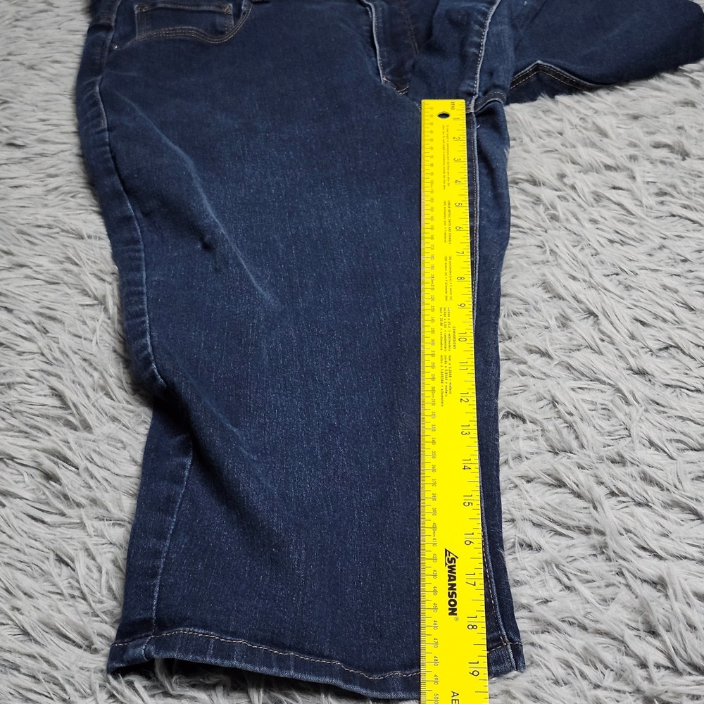 Angels Forever Young Crop Jeans Women 16 Blue Denim 360 Sculpt Capri Stretch - Picture 5 of 12